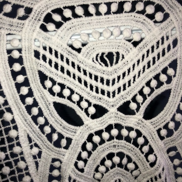 White Open-Front Cardigan/ coverup is perfect for a bathing suit coverup- - Picture 4 of 7